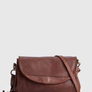 Fadbuzz Women's Cognac Flap Crossbody Bag