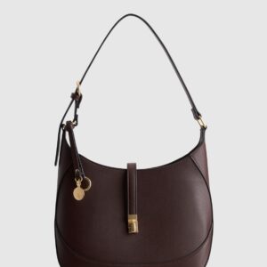 Fadbuzz Women's Espresso Buckle Shoulder Bag