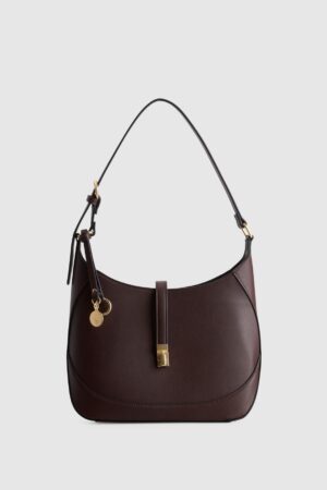 Fadbuzz Women's Espresso Buckle Shoulder Bag
