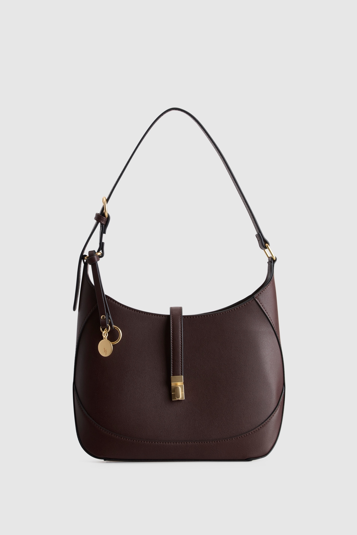 Fadbuzz Women's Espresso Buckle Shoulder Bag