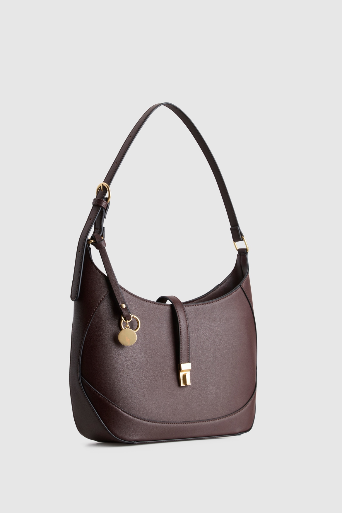 Fadbuzz Women's Espresso Buckle Shoulder Bag - Image 4