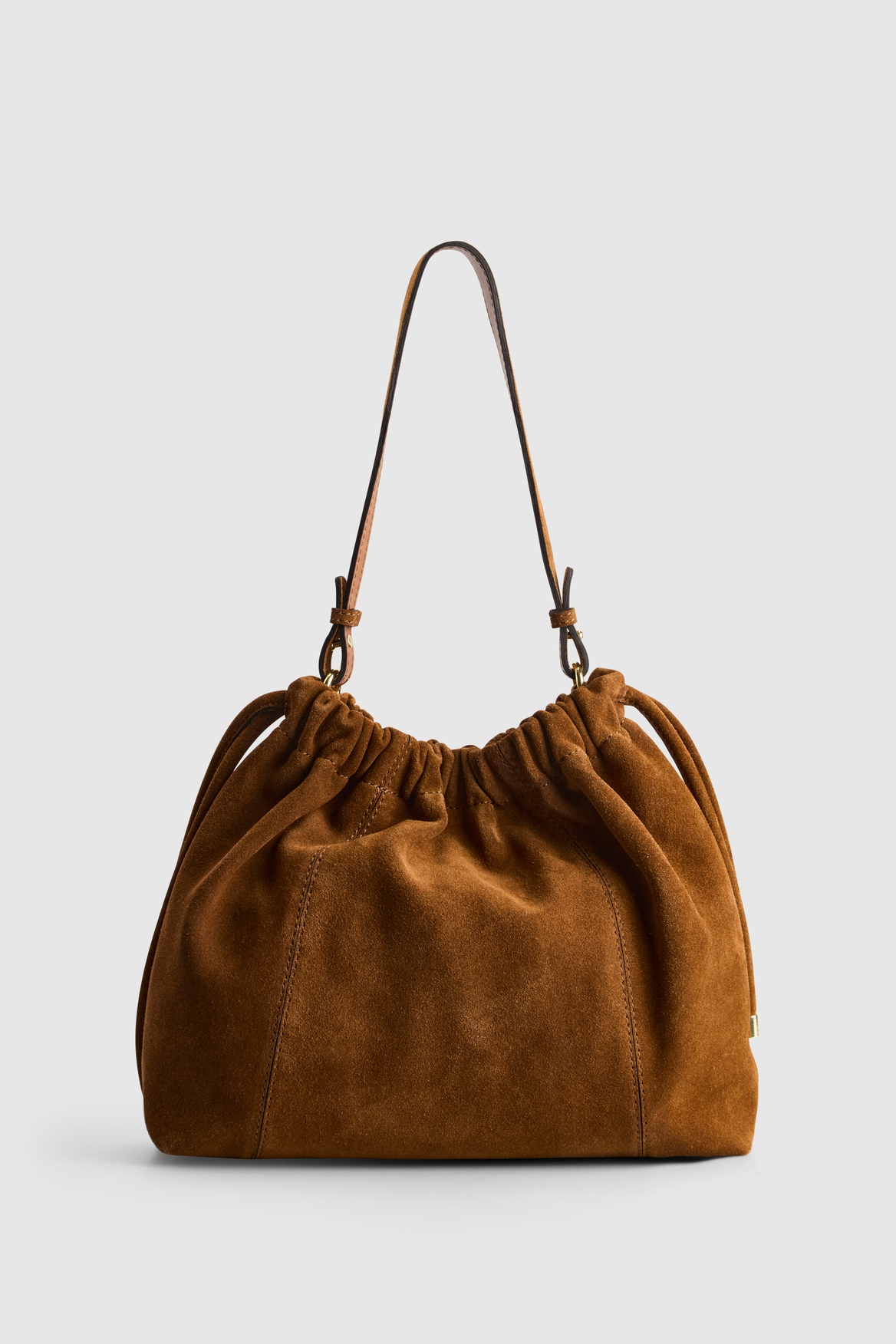 Fadbuzz Women's Tan Suede Gathered Hobo Bag - Image 2