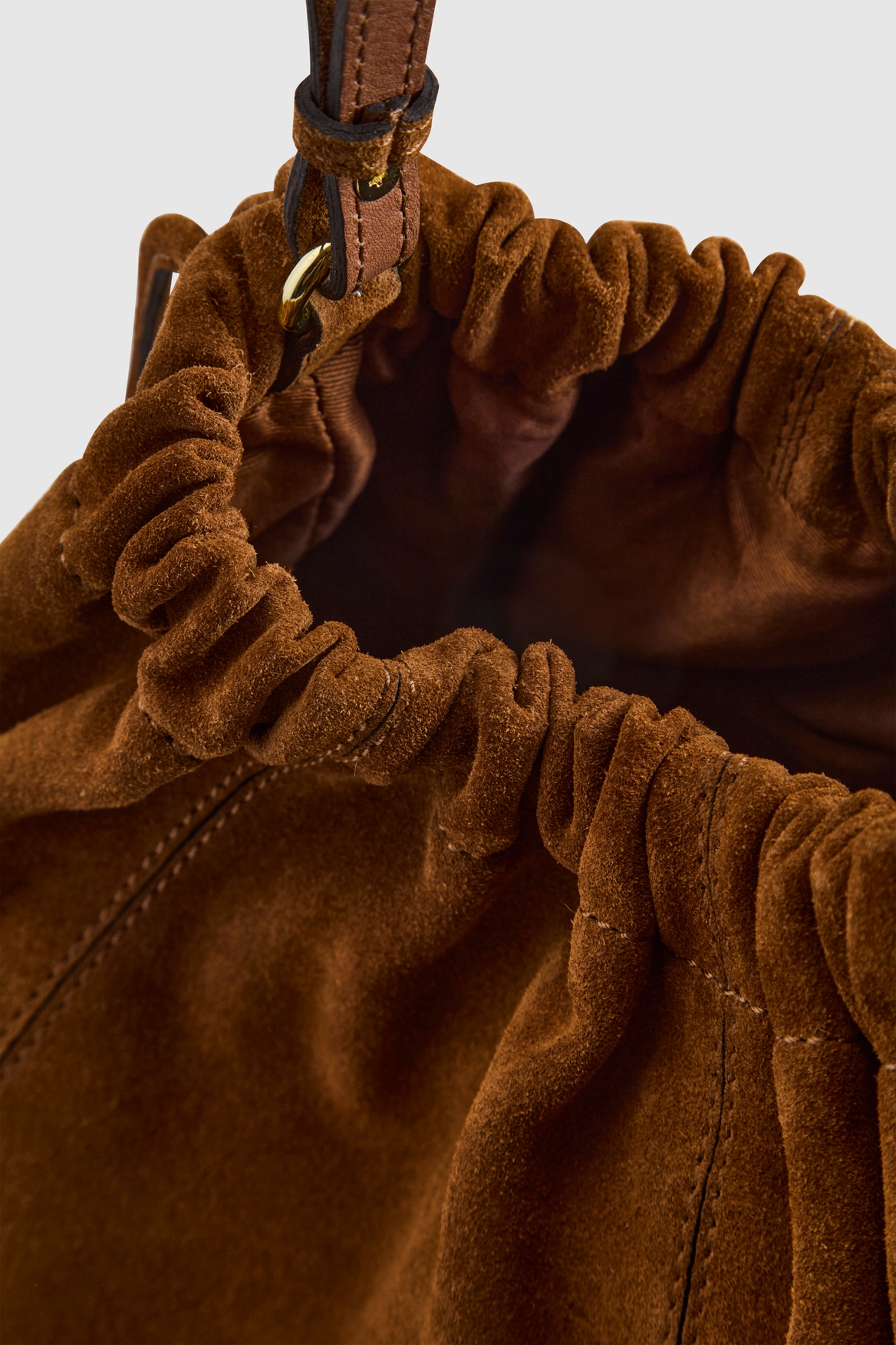 Fadbuzz Women's Tan Suede Gathered Hobo Bag - Image 4
