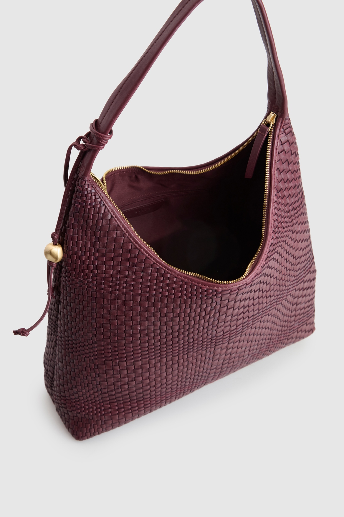 Fadbuzz Women's Burgundy Woven Hobo Shoulder Bag - Image 4