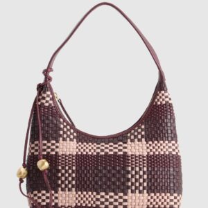 Fadbuzz Women's Woven Leather Shoulder Bag