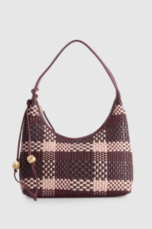 Fadbuzz Women's Woven Leather Shoulder Bag